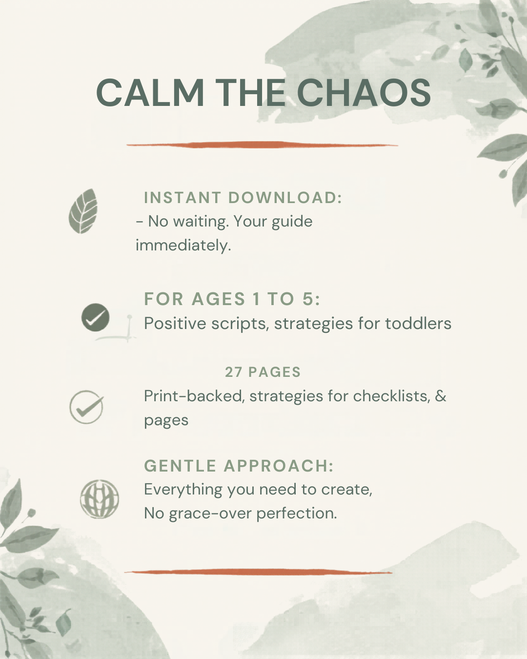 Calm the Chaos | Toddler Routine Guide + Meltdown Survival eBook PDF